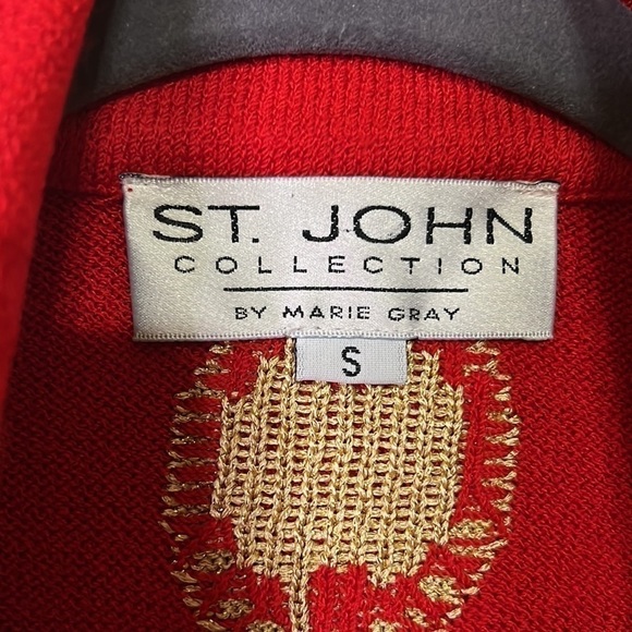 ST. JOHN COLLECTION red jacket/cardigan Small - Picture 3 of 9